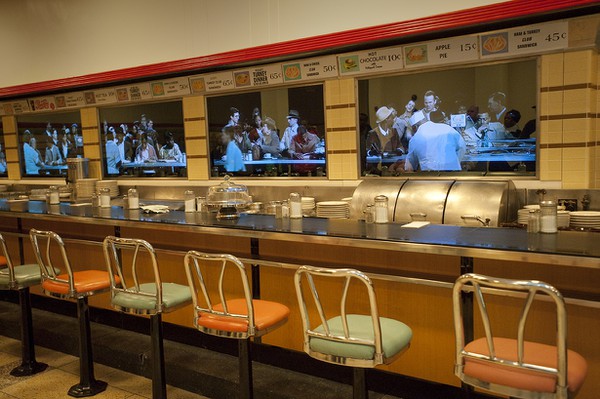 Lunch counter from February 1, 1960  sit-in on display at   International Civil Rights Center and Museum in  Greensboro.jpg